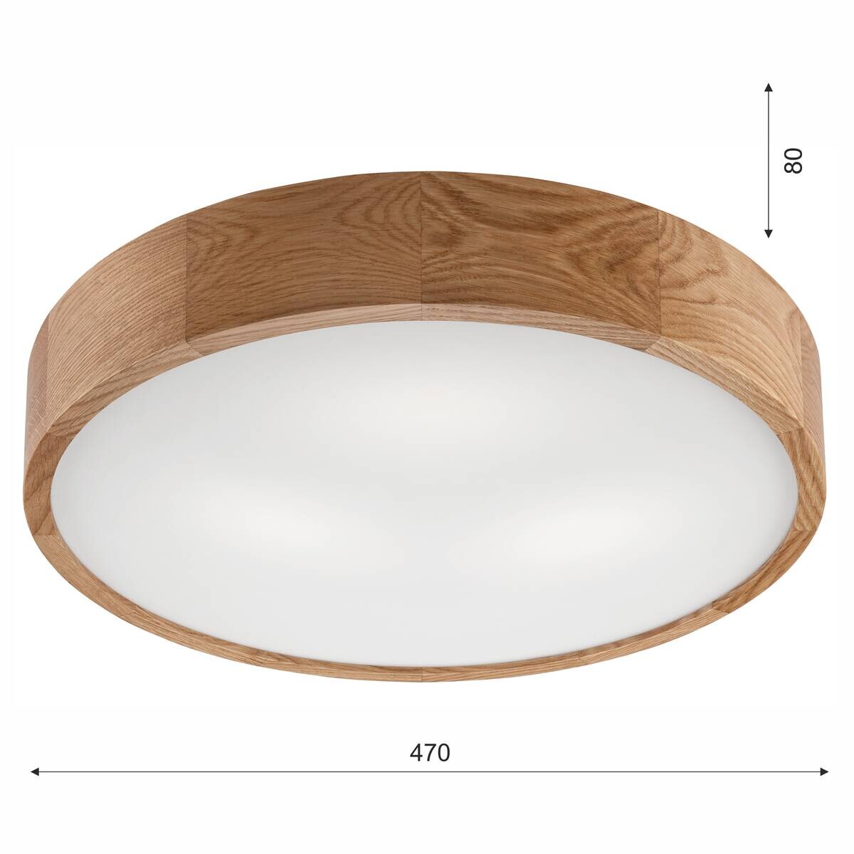 Lamkur Deckenleuchte Eveline Eiche Holz Glas H/L: ca. 8x47 cm E27 3 Brennstellen