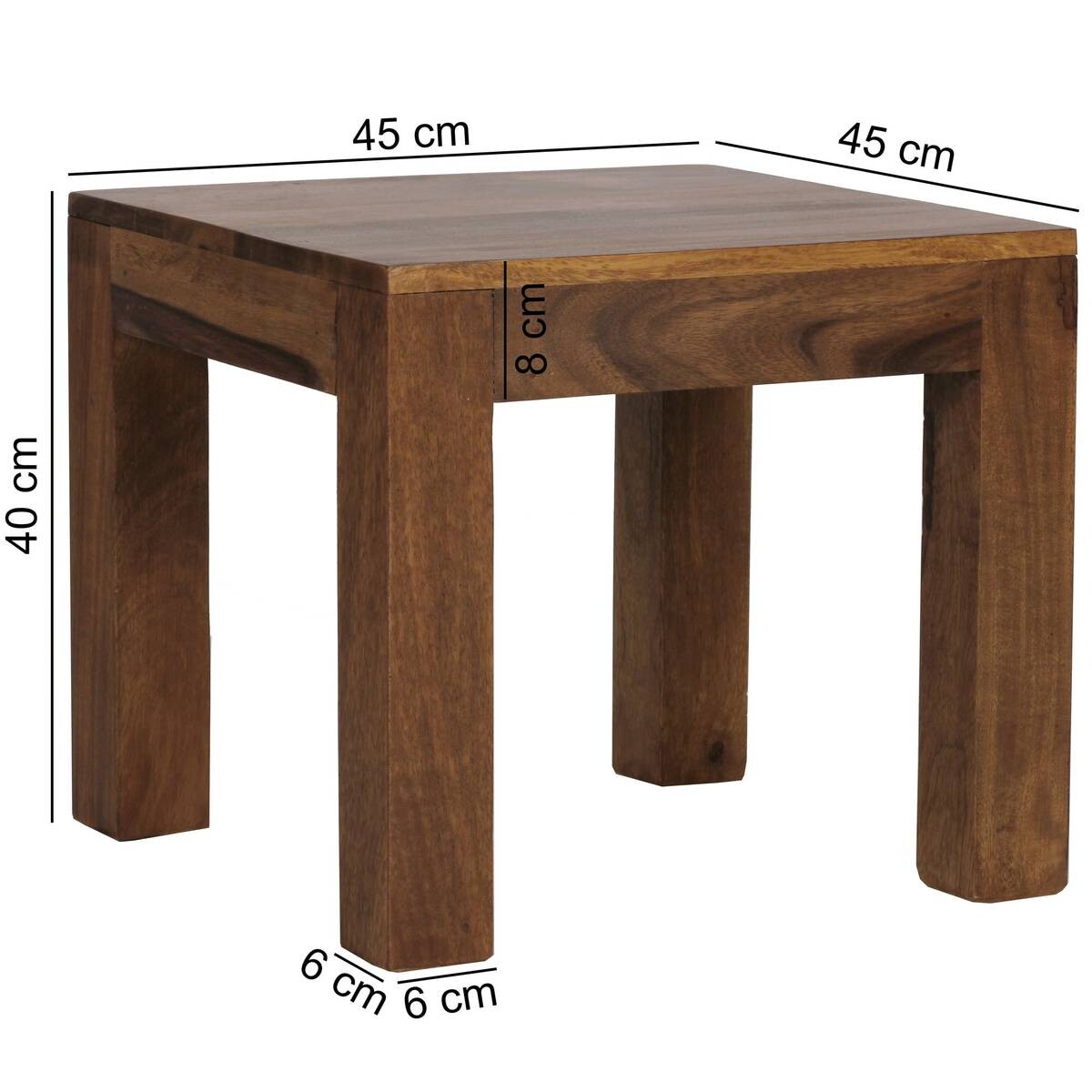 Wohnling Couchtisch natur Echtholz B/H/T: ca. 45x40x45 cm