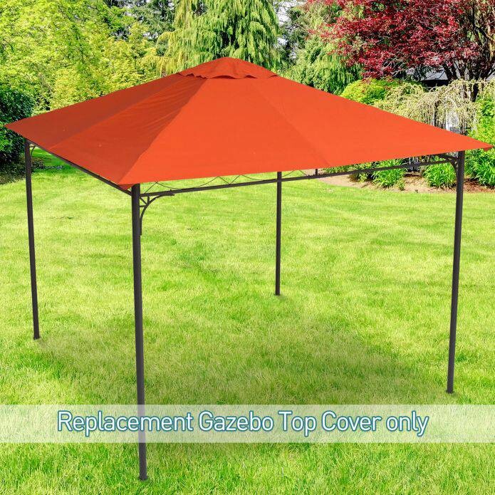 Outsunny Ersatzdach orange Polyester-Mischgewebe B/L: ca. 300x300 cm