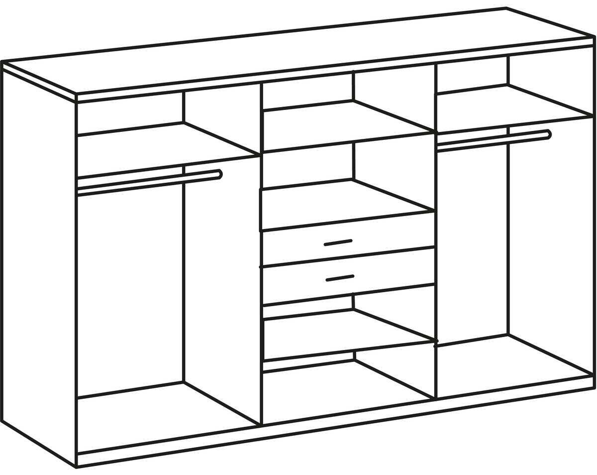 Kleiderschrank Vanea weiß B/H/T: ca. 270x210x58 cm