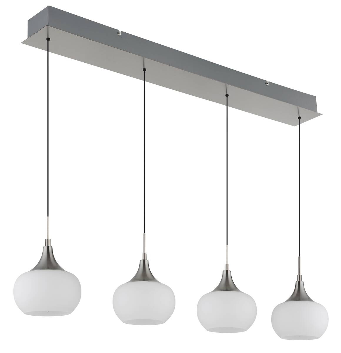 GLOBO LED-Pendelleuchte nickel Opal Metall Glas B/H/L: ca. 15x150x90 cm 1 Brennstellen