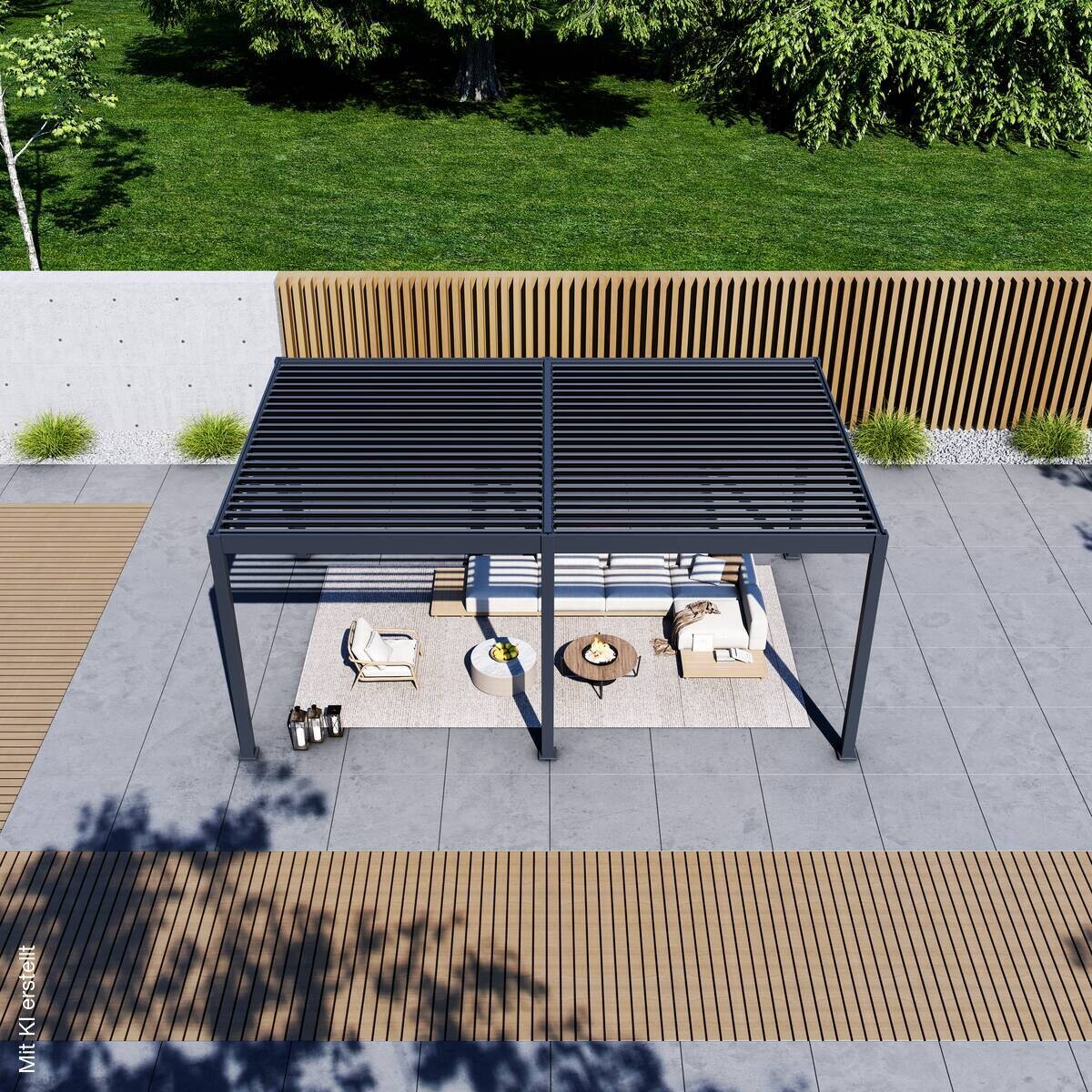 Paragon Outdoor Pergola Grand Tuscan anthrazit Aluminium B/H/L: ca. 599x256x370 cm