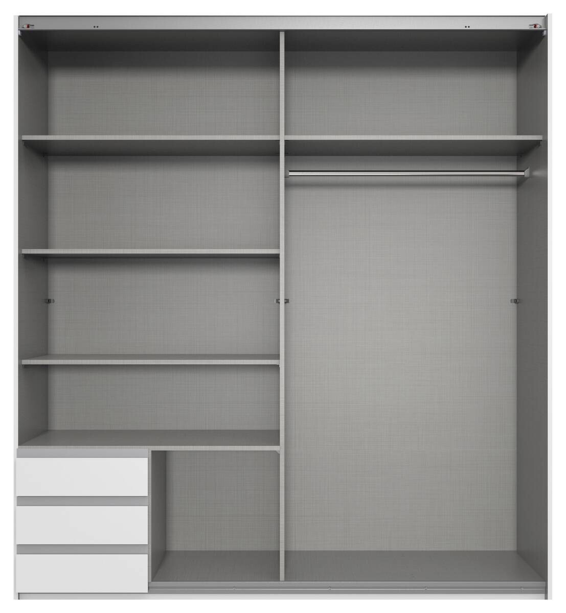 Schwebetürenschrank Emden weiß Graphit B/H/T: ca. 179x198x64 cm