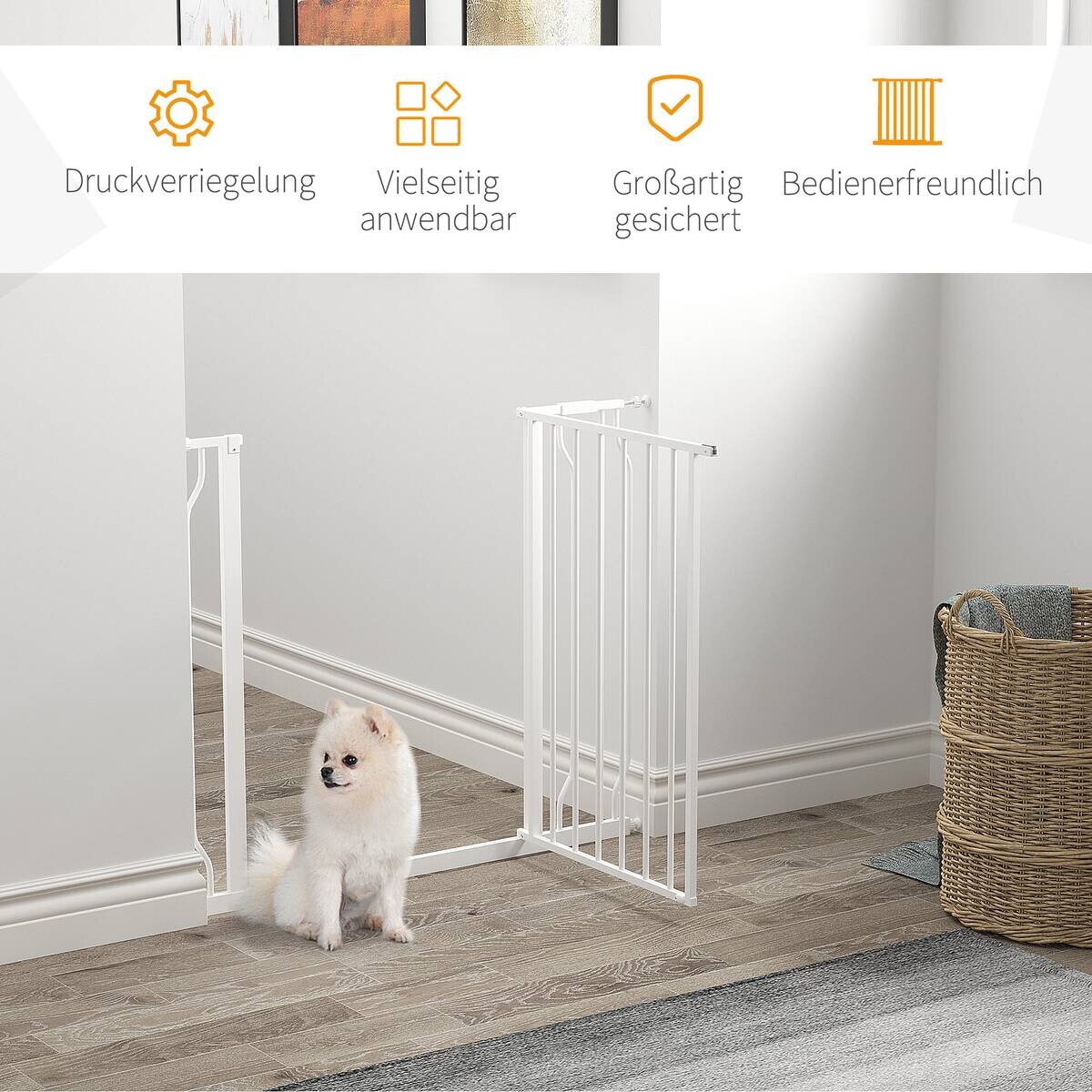 PawHut Tier-Zubehör weiß Kunststoff B/H/L: ca. 4x95x76 cm