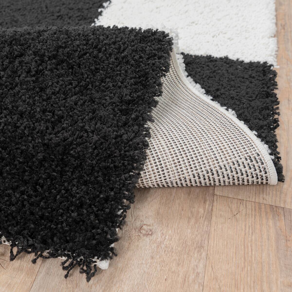 Sanat Hochflorteppich MILANO schwarz B/L: ca. 140x200 cm