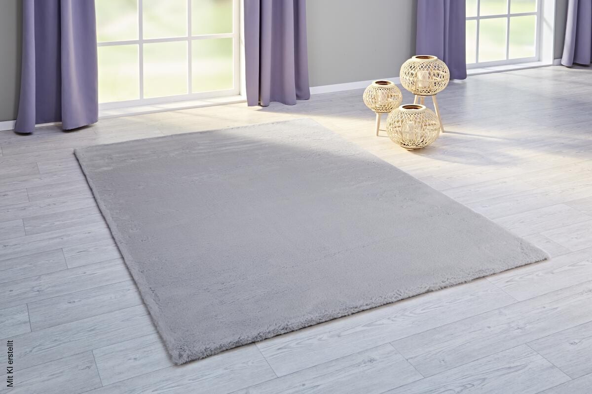 Fellimitat Moyo silber B/L: ca. 120x160 cm