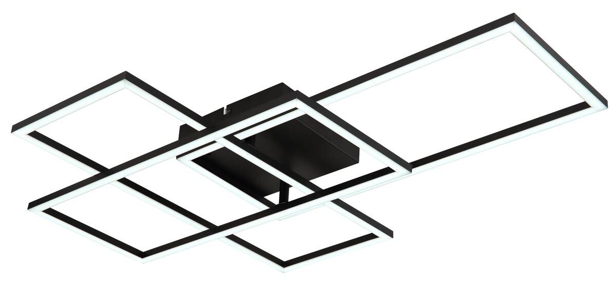 GLOBO Deckenleuchte schwarz Metall Acryl B/H/T: ca. 51x9,5x74 cm 1 Brennstellen