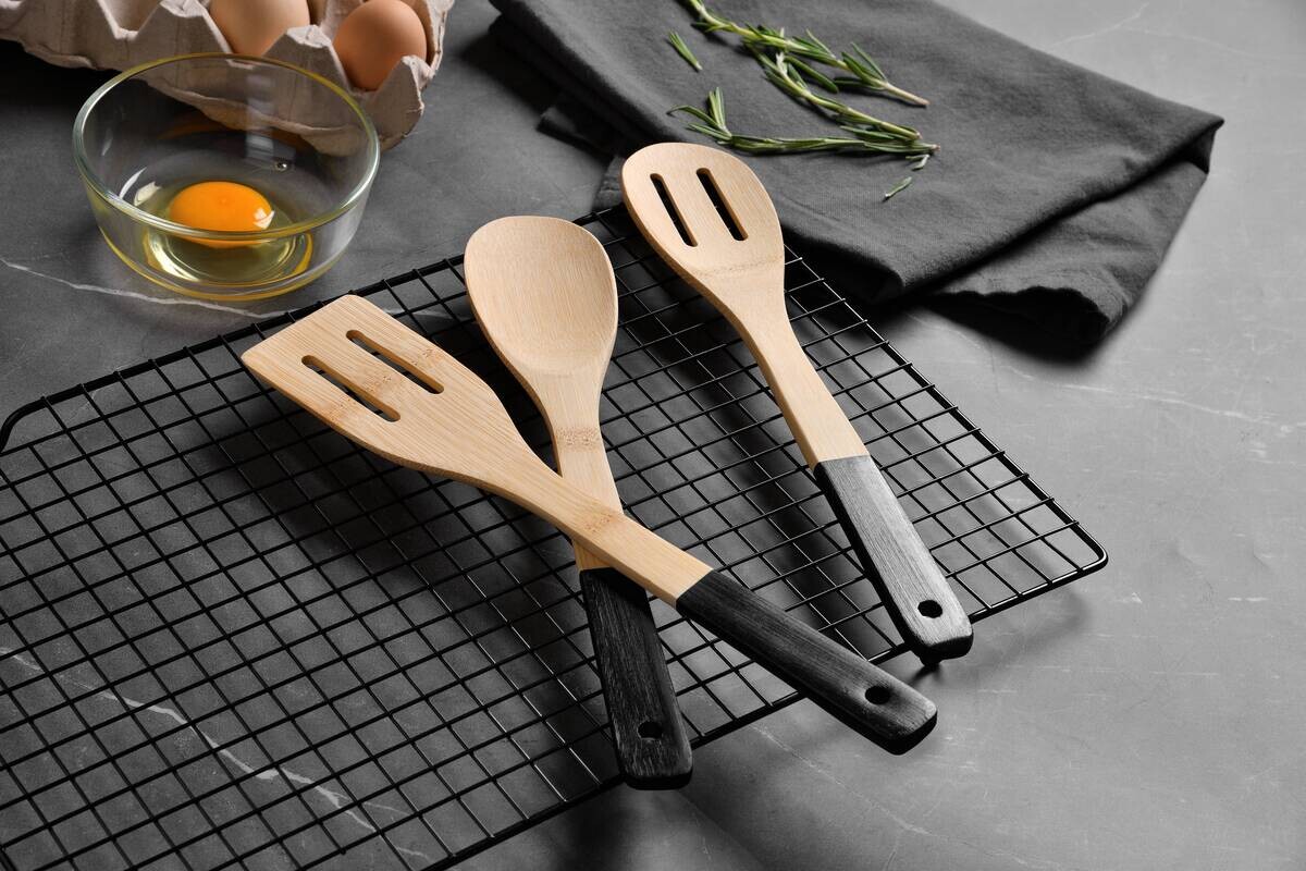 BERGNER Kochlöffel EARTH BLACK schwarz Bambus B/H/L: ca. 6x8x30 cm