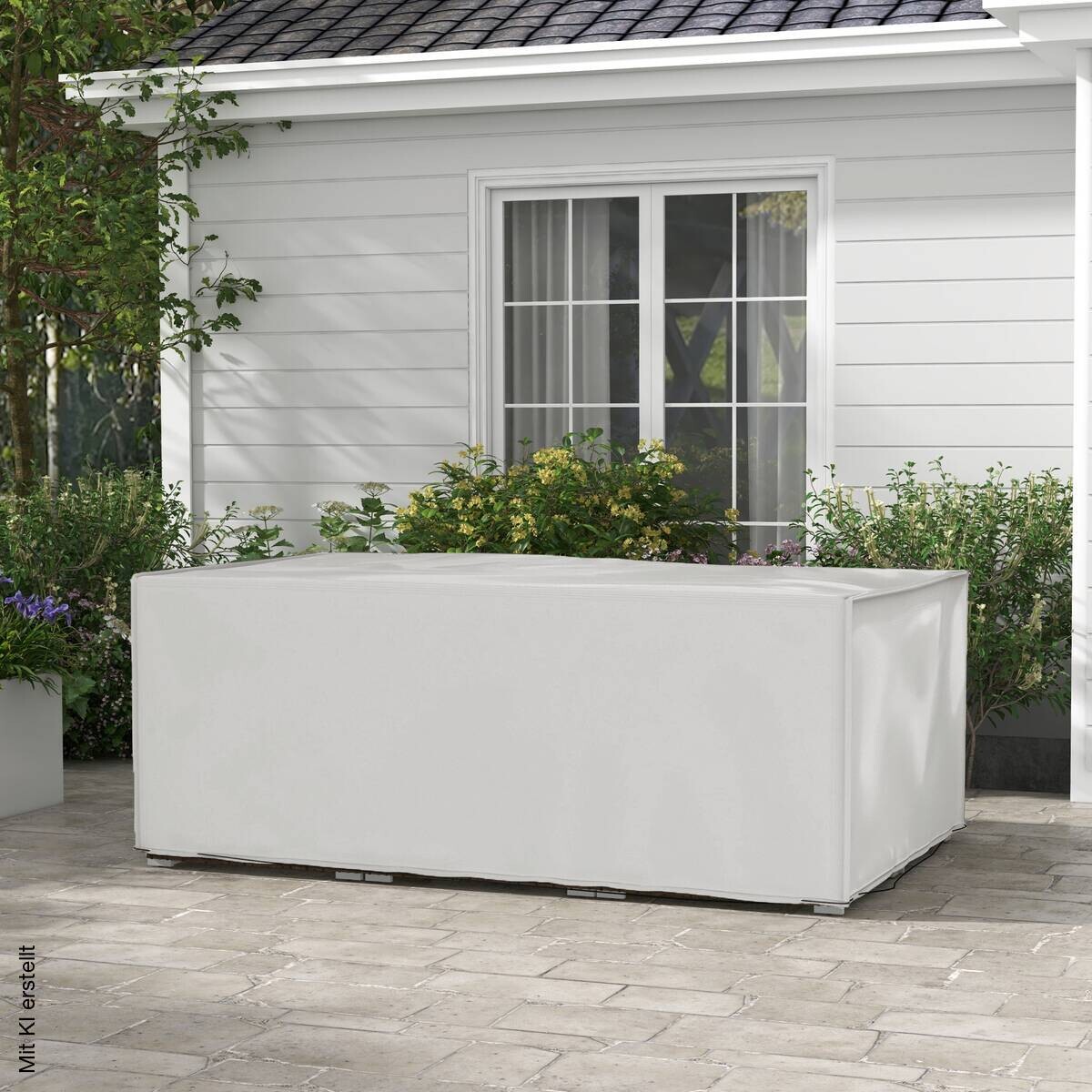 Outsunny Gartenmöbel-Abdeckung grau Polyester B/H/L: ca. 140x80x210 cm
