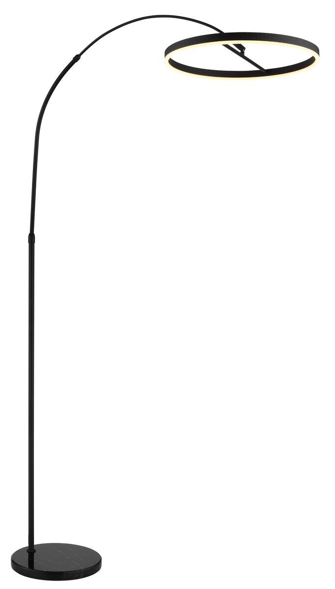 GLOBO Stehlampe mattschwarz Opal Kunststoff Metall Marmor B/H/L: ca. 50x203x107 cm 1 Brennstellen