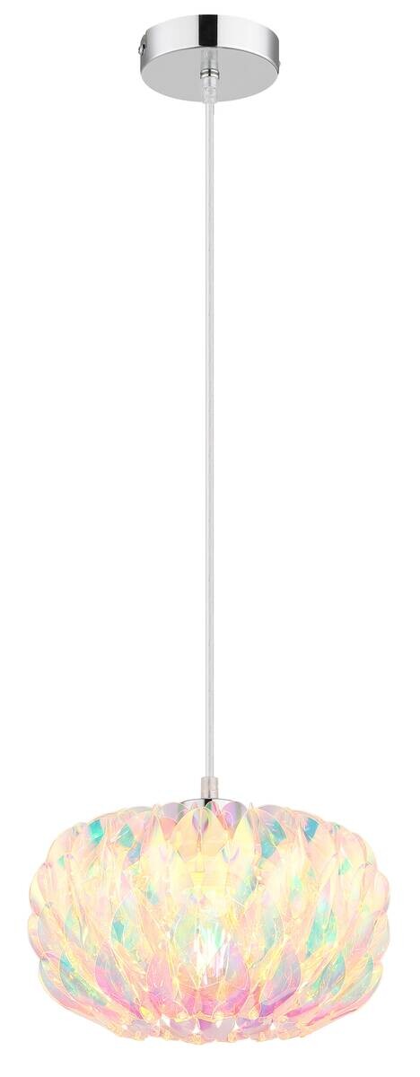 GLOBO Pendelleuchte Chrom Metall Kunststoff H/D: ca. 120x25 cm E27 1 Brennstellen
