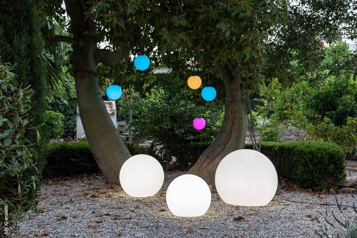 NewGarden LED-Leuchtkugel Buly-50 transparent Polyethylen B/H/L: ca. 50x44x50 cm