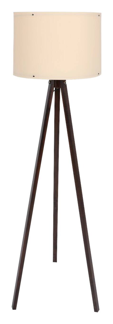 Opviq Stehleuchte creme nussbaum Polypropylen MDF B/H/T/L/D: ca. 38x145x38x38x38 cm E27 1 Brennstellen