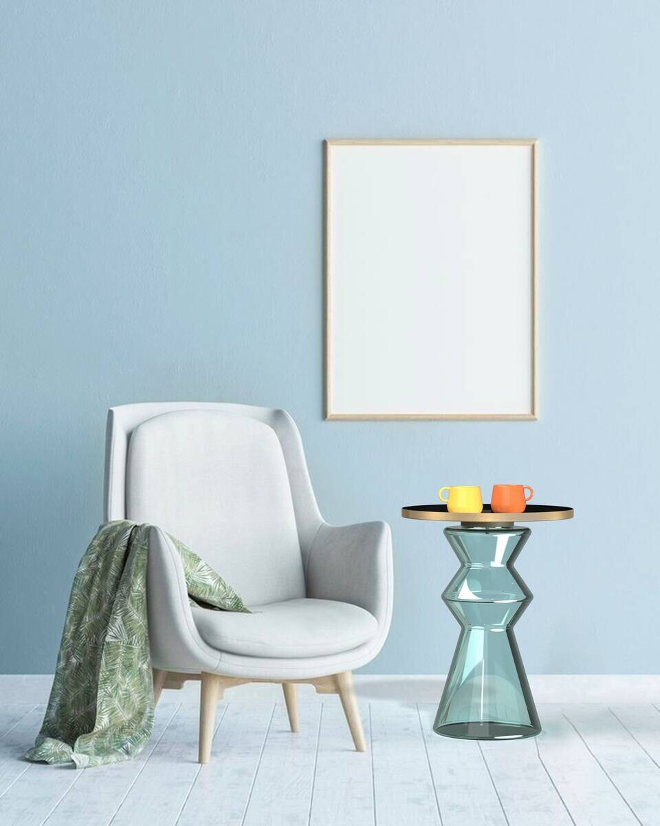 Beistelltisch Kasi II messing Eisen H/D: ca. 65x45 cm