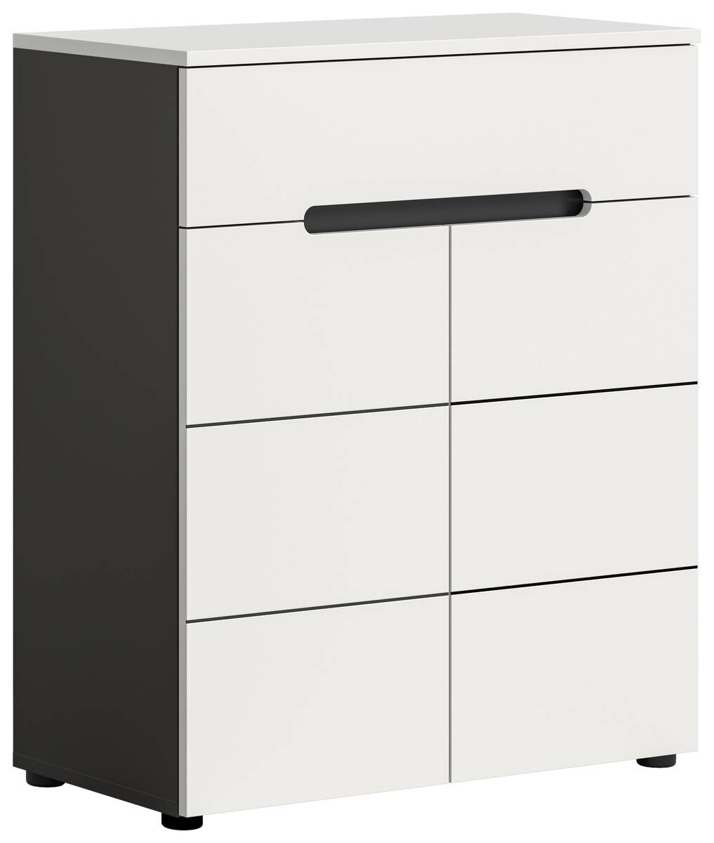 Schuhkommode Canu basaltgrau Nachbildung weiß B/H/T: ca. 80x94x37 cm