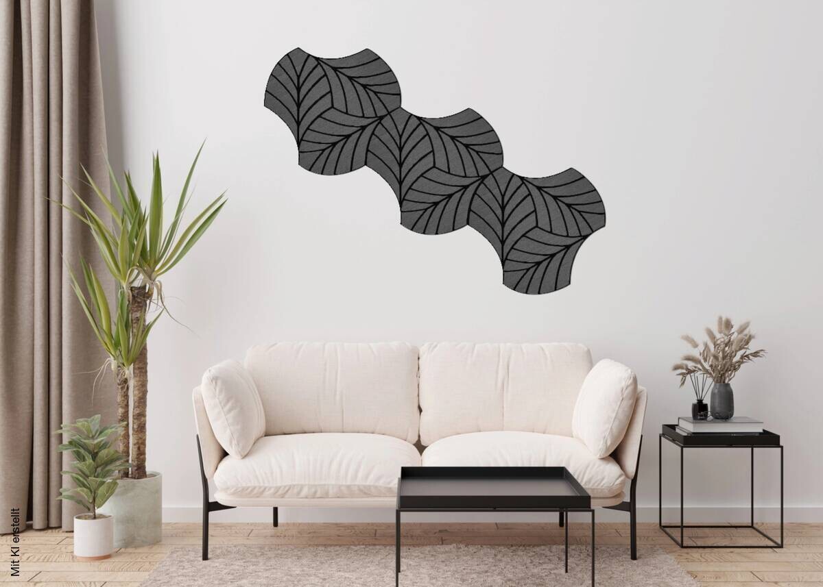 Wandpaneel grau B/H: ca. 64x60 cm