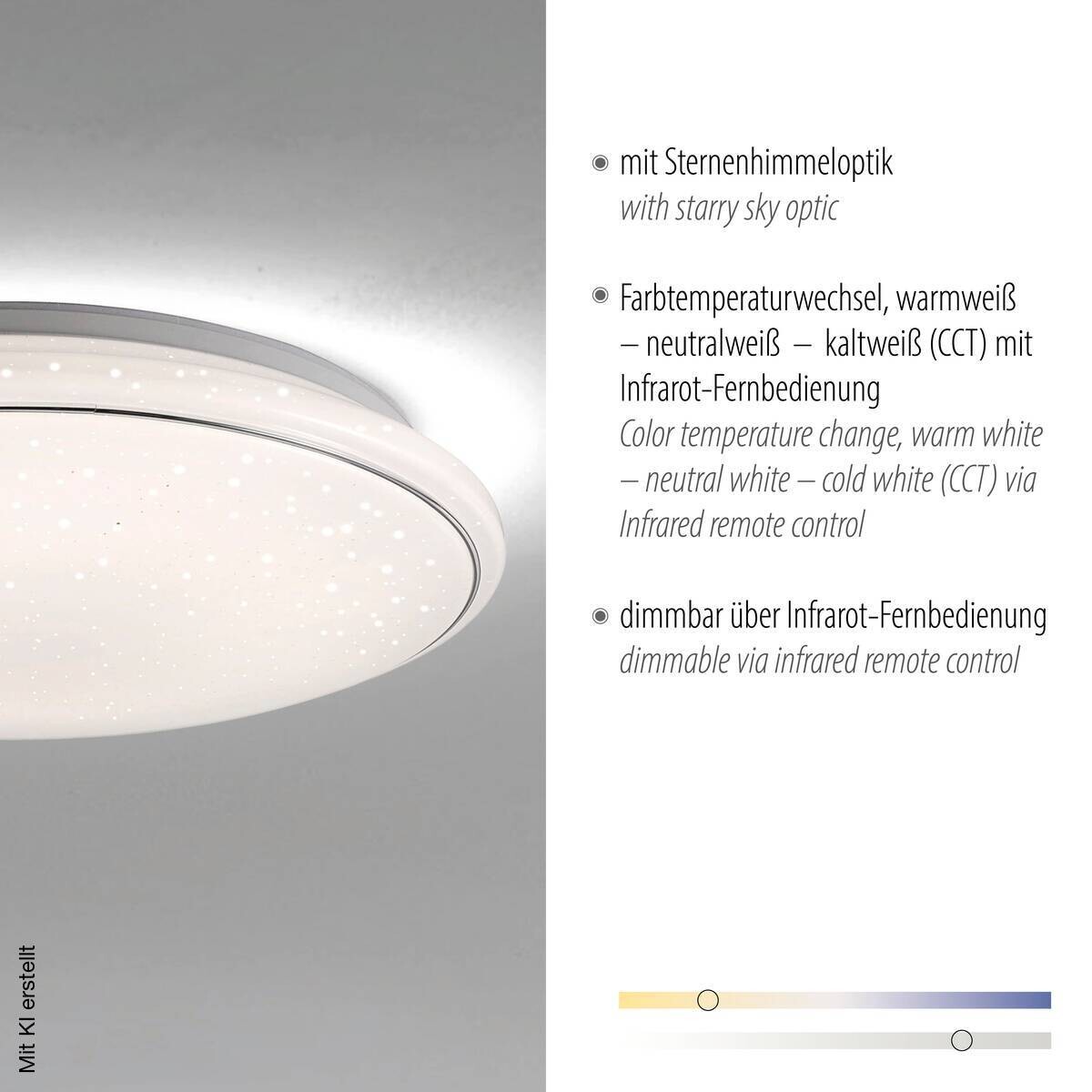 Just Light Deckenleuchte 14364-16 weiß Metall Kunststoff H/D: ca. 10x44 cm