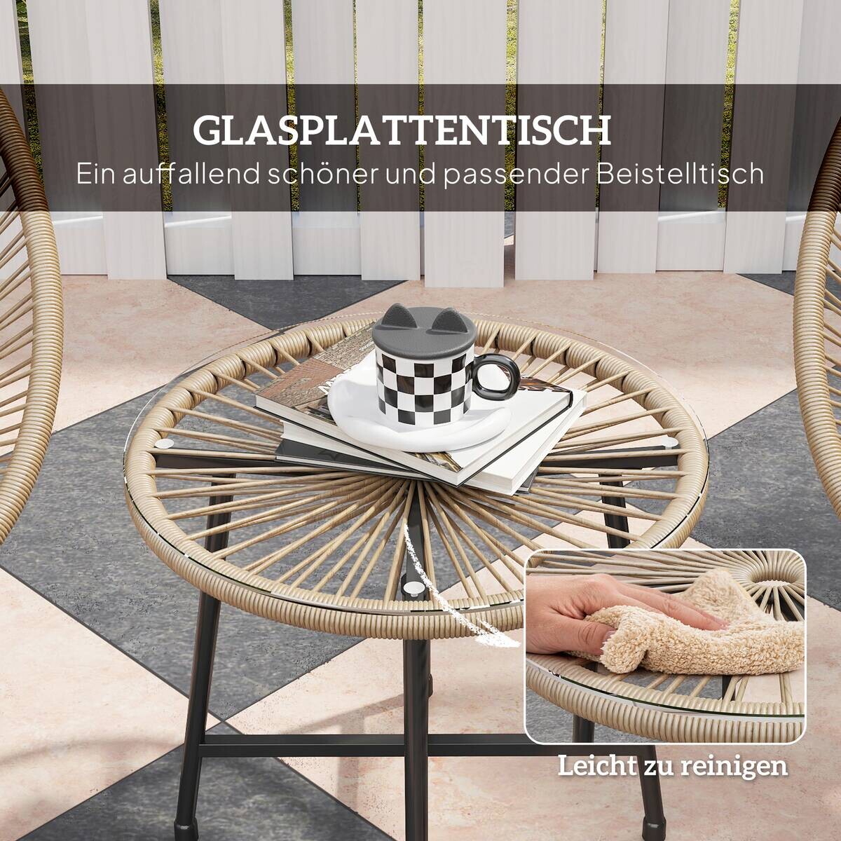 Outsunny Gartenmöbel-Set B/H/L: ca. 68x81x72 cm