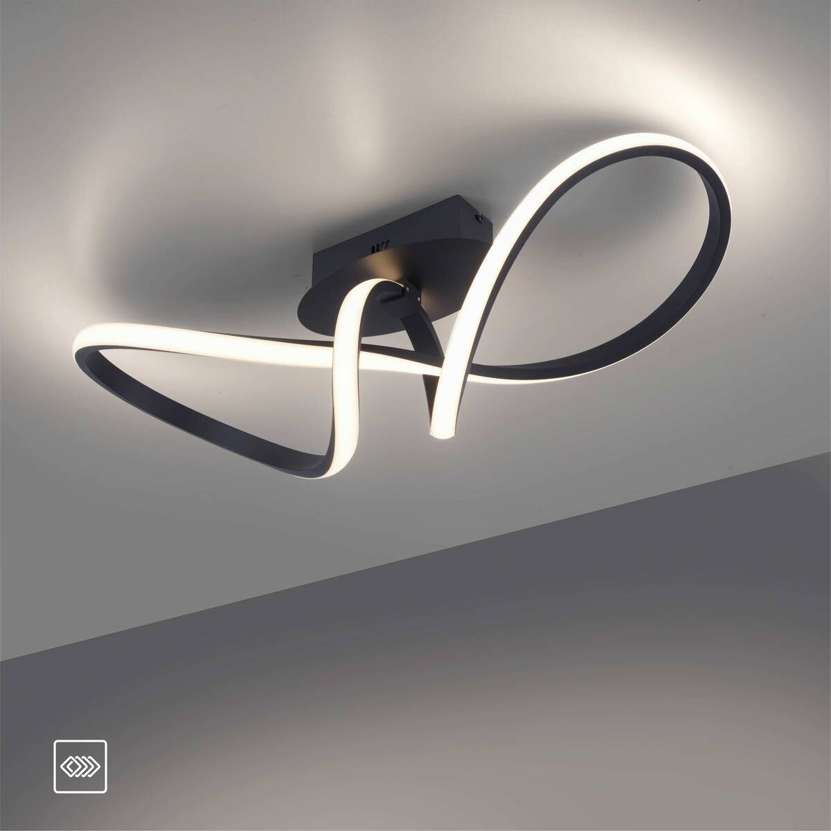 Just Light LED-Deckenleuchte MARIA 15403-18 schwarz Aluminium Kunststoff B/H/T: ca. 24,5x27x61 cm 1 Brennstellen