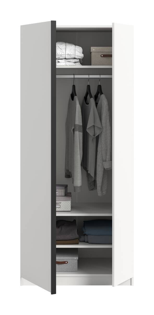 Kleiderschrank OAKLAND weiß B/H/T: ca. 80x183x53 cm