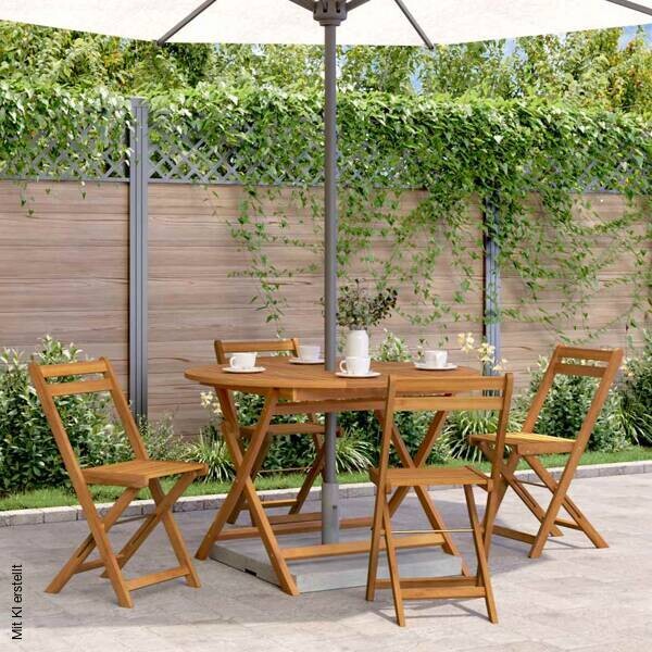 vidaXL Klapptisch braun Akazie B/H/L: ca. 110x75x110 cm