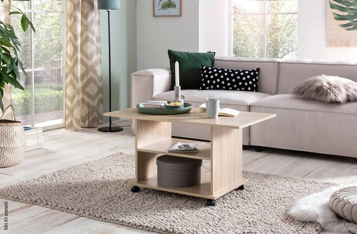 Couchtisch braun B/H/T: ca. 95x51x54 cm
