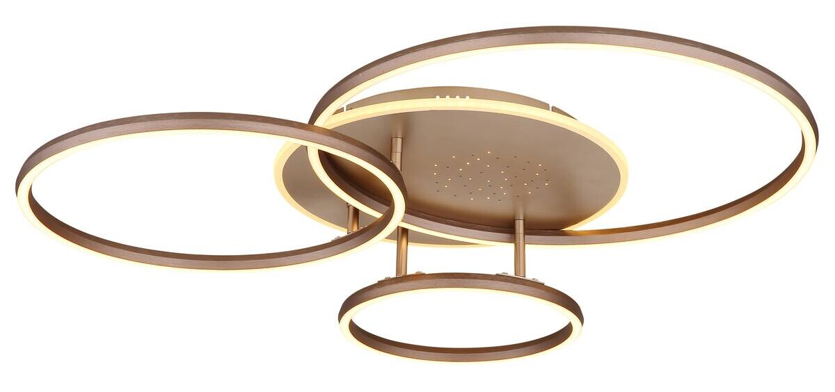 GLOBO LED-Deckenleuchte champagner kaffee Metall Aluminium B/H/L: ca. 70x13x80,7 cm 1 Brennstellen