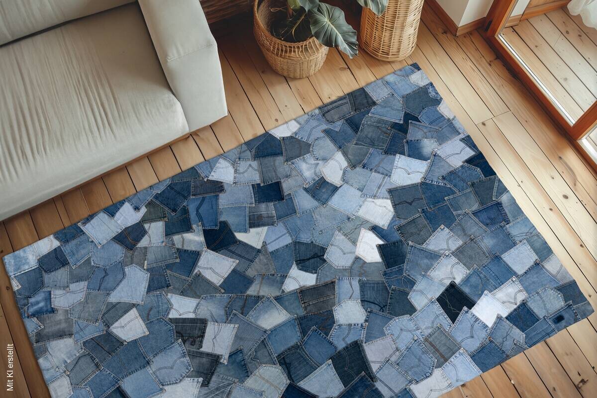 Obsession Teppich My Denim Pocket blau B/L: ca. 160x230 cm