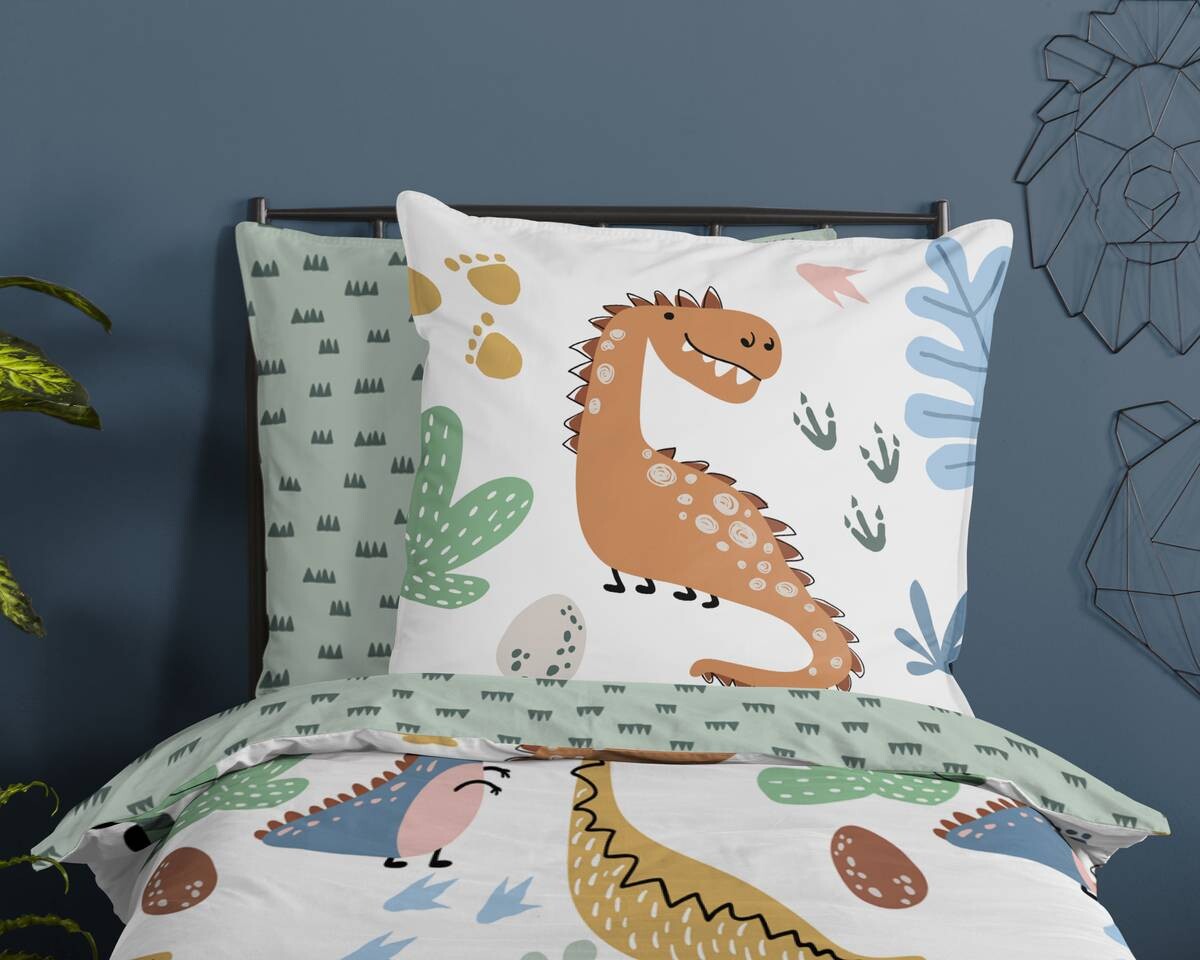 Baumwoll Bettwäsche Dino Renforce Multi Stoff B/L: ca. 135x200 cm