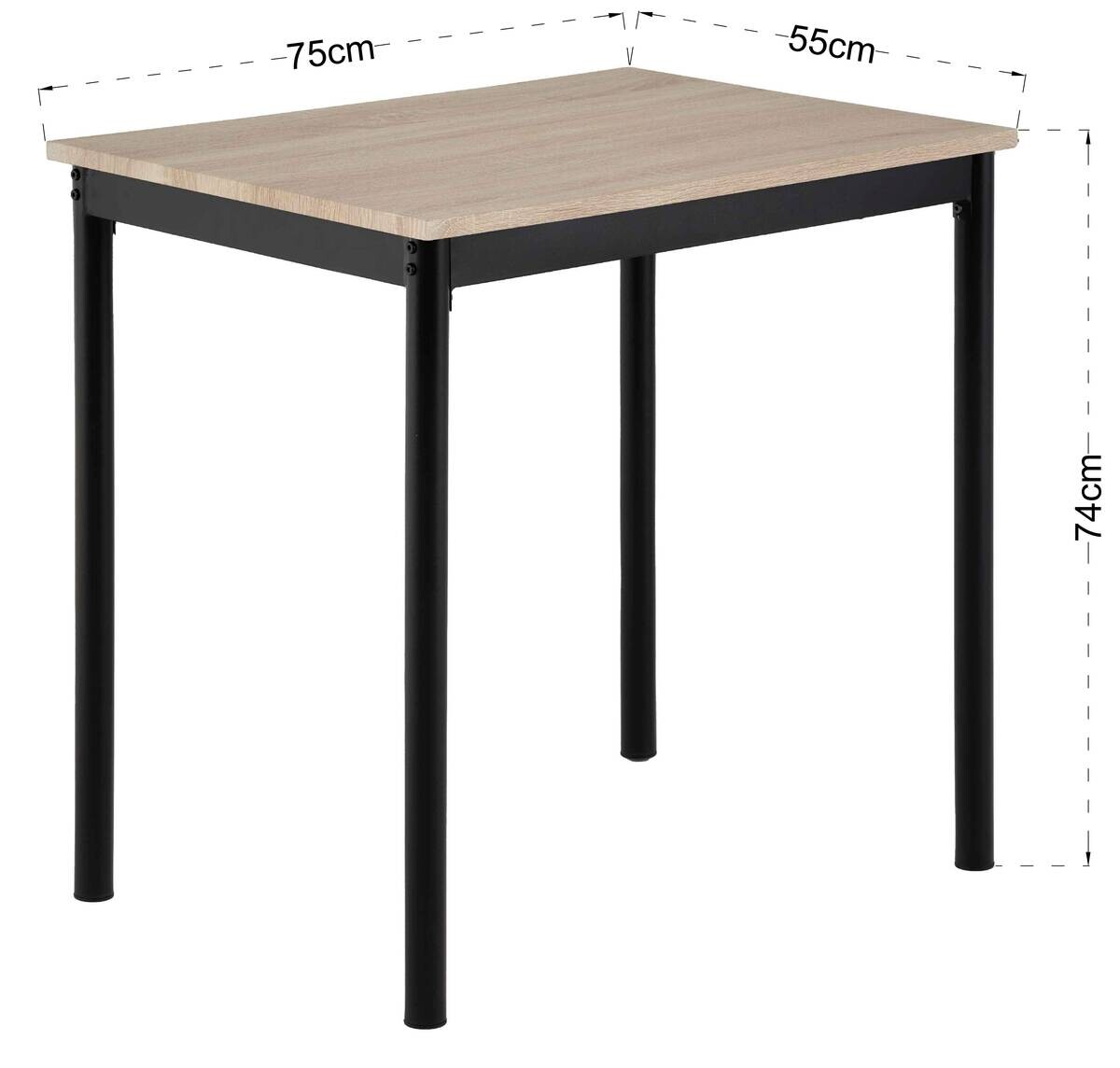 Küchentisch Marten Eiche Sonoma Nachbildung Holzwerkstoff B/H/T: ca. 75x74x55 cm