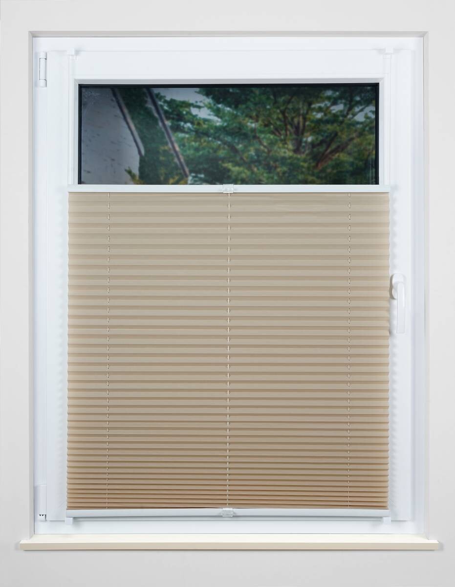 Hochwertiges Klemmplissee sand B/L: ca. 50x130 cm