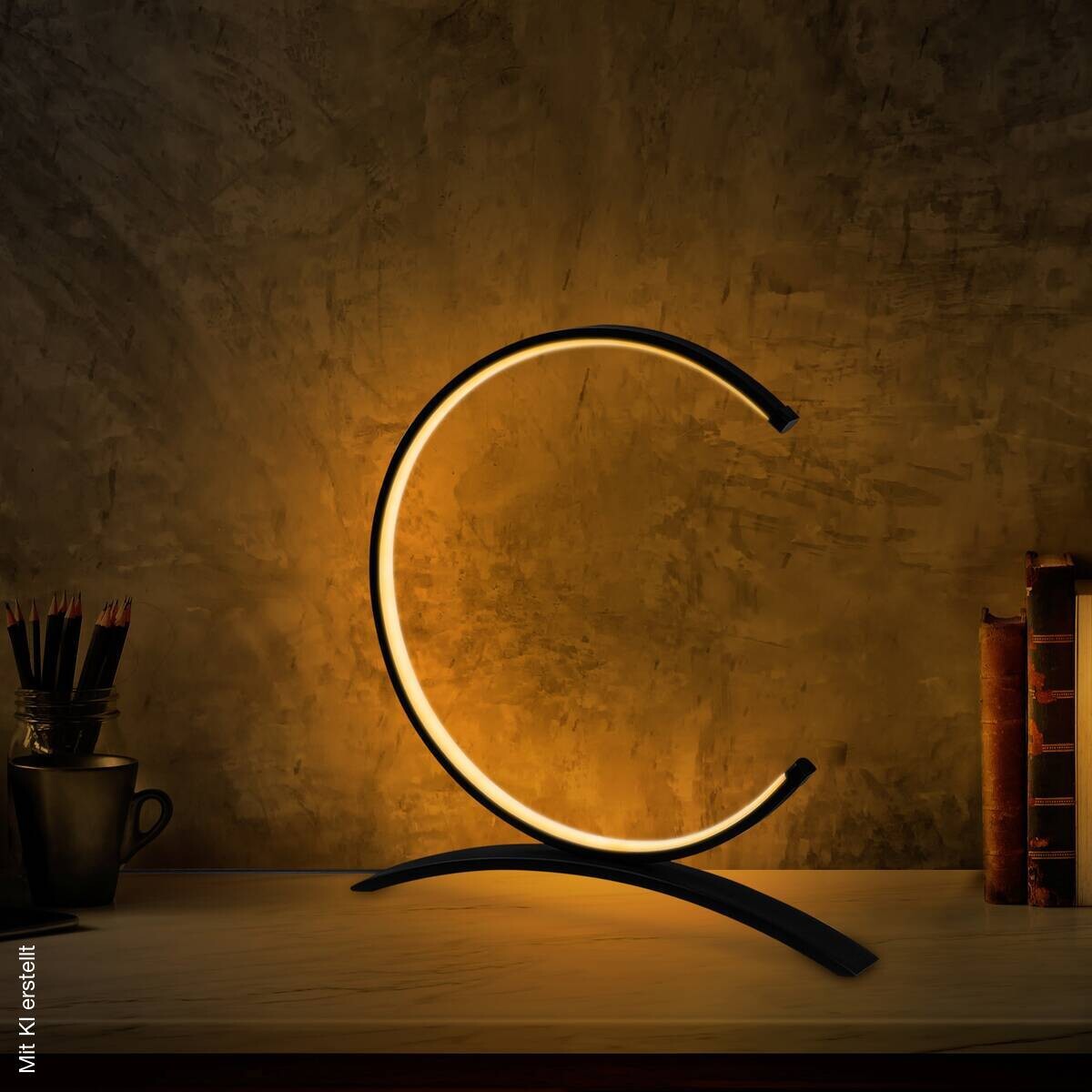 Opviq LED-Tischleuchte schwarz B/H/T: ca. 35x34x4 cm