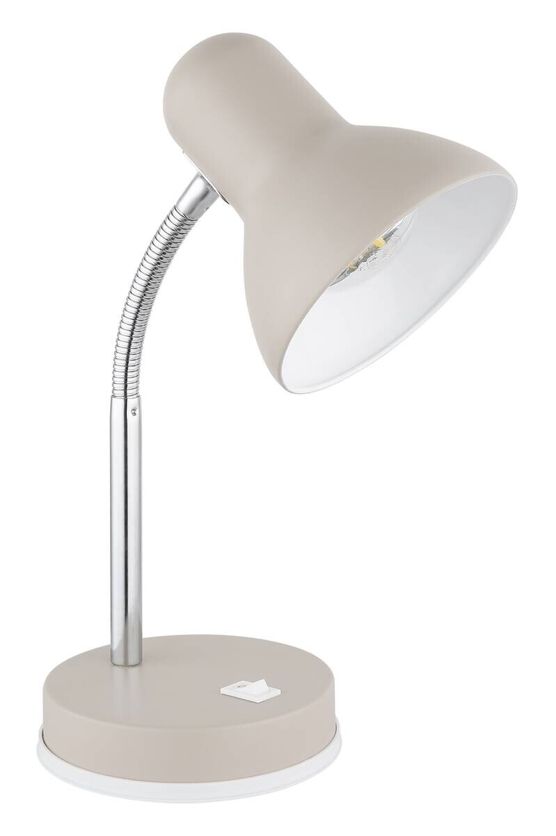 GLOBO Tischleuchte sand Chrom Metall Kunststoff B/H/L: ca. 21,5x12,5x35 cm E27 1 Brennstellen