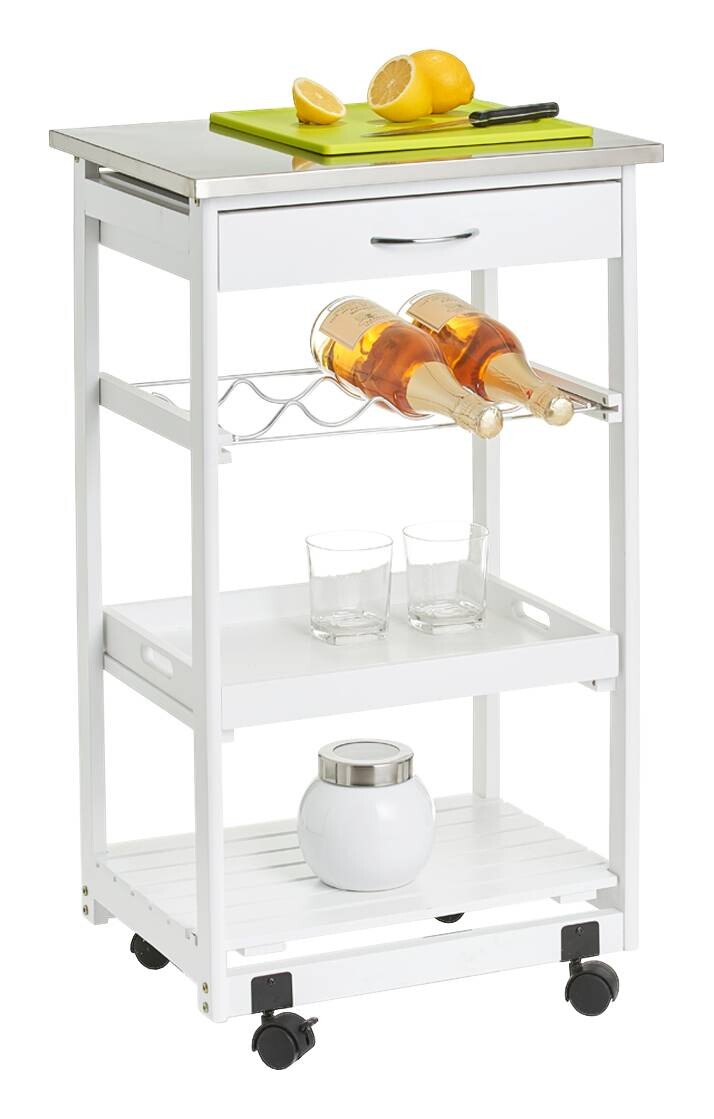 Zeller Küchenrollwagen weiß MDF B/H/L: ca. 37x82x47 cm