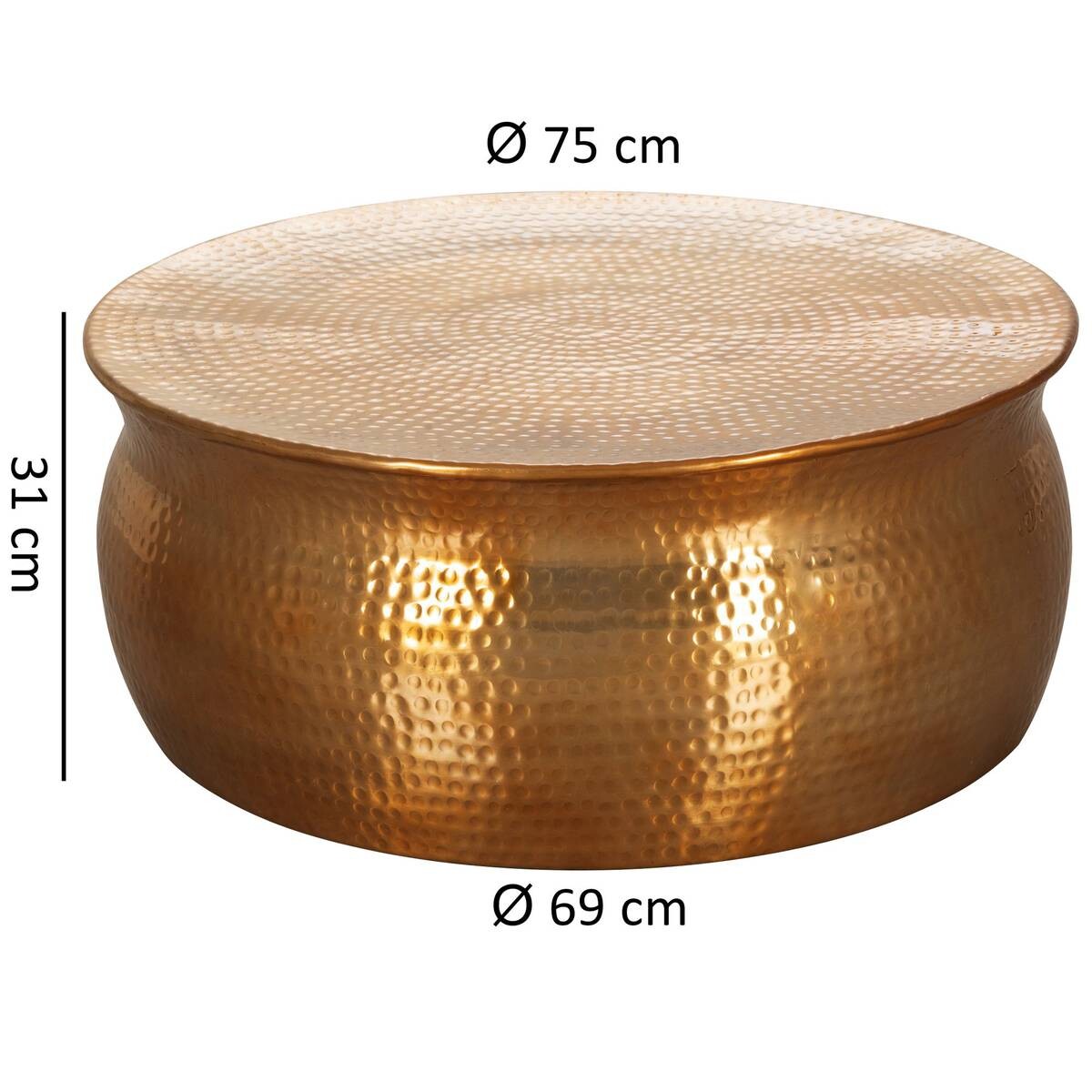 Wohnling Couchtisch gold B/H/T: ca. 0x31x0 cm