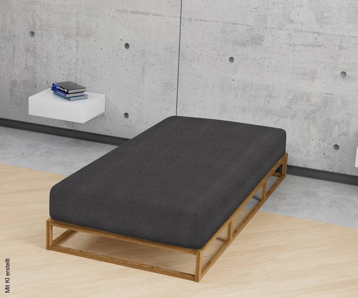 Spannbetttuch Flanell Titanium 100% Baumwolle B/L: ca. 140x200 cm