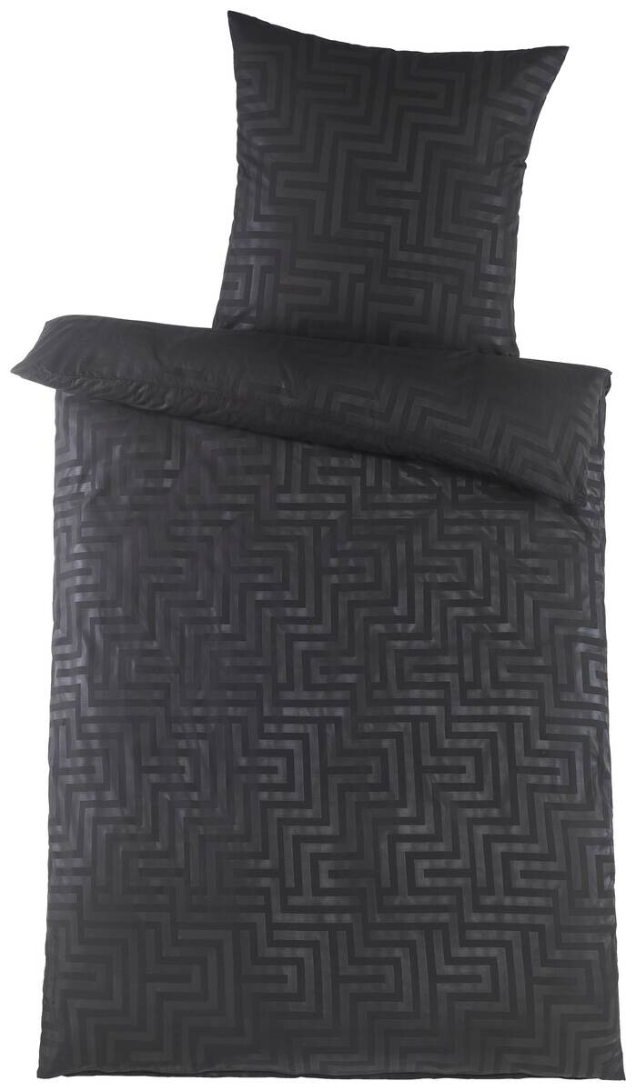 Microfaser Bettwäsche schwarz 100% Polyester B/L: ca. 135x200 cm