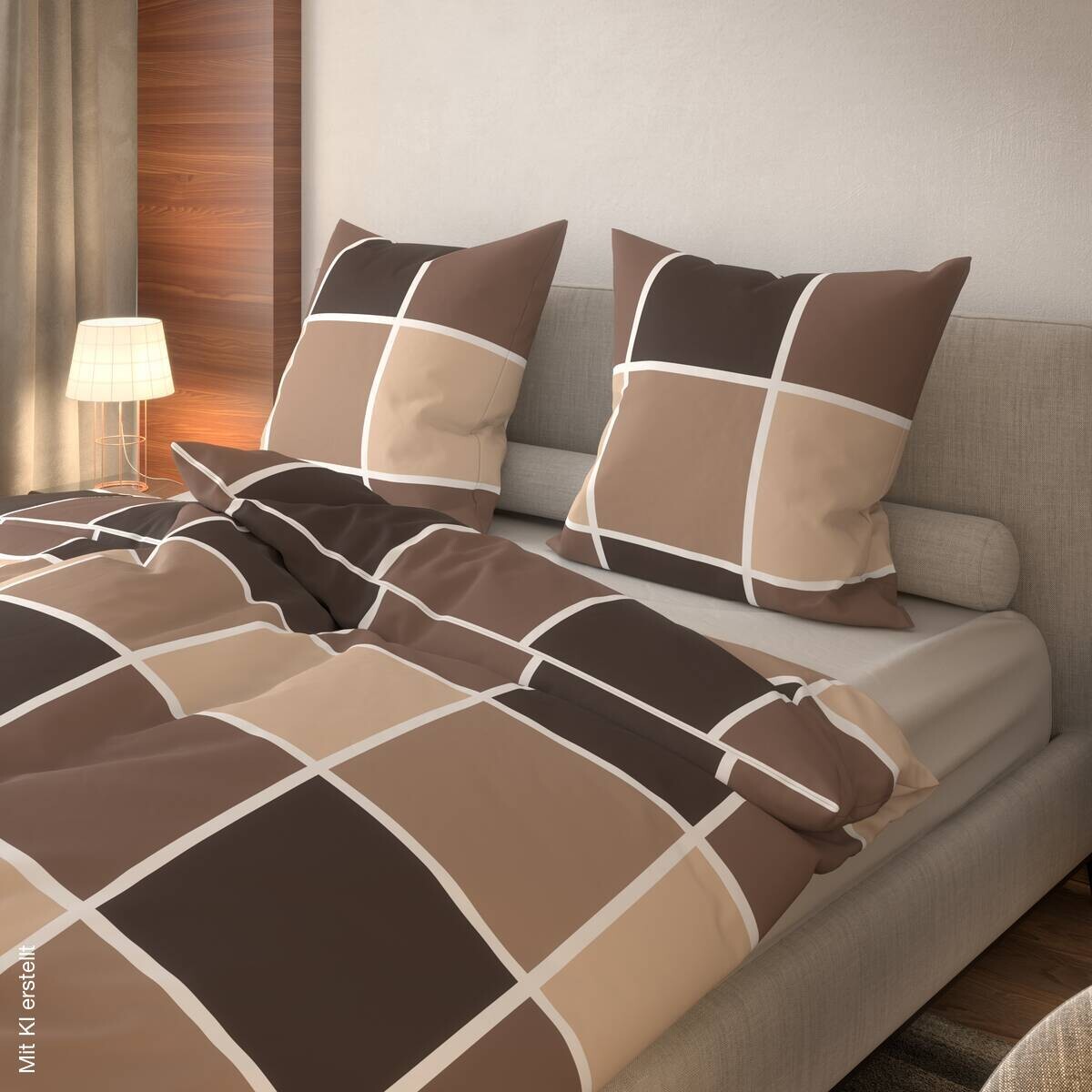 Microfaser Bettwäsche braun Polyester B/L: ca. 135x200 cm
