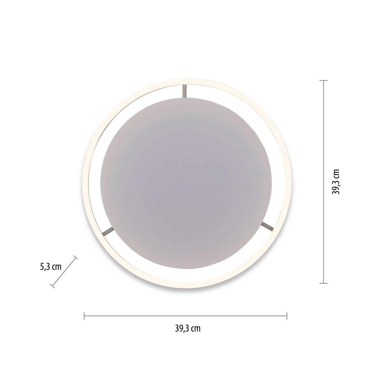 Just Light LED-Deckenleuchte RITUS 15391-95 weiß Alu Metall H/D: ca. 5,3x39,3 cm 1 Brennstellen