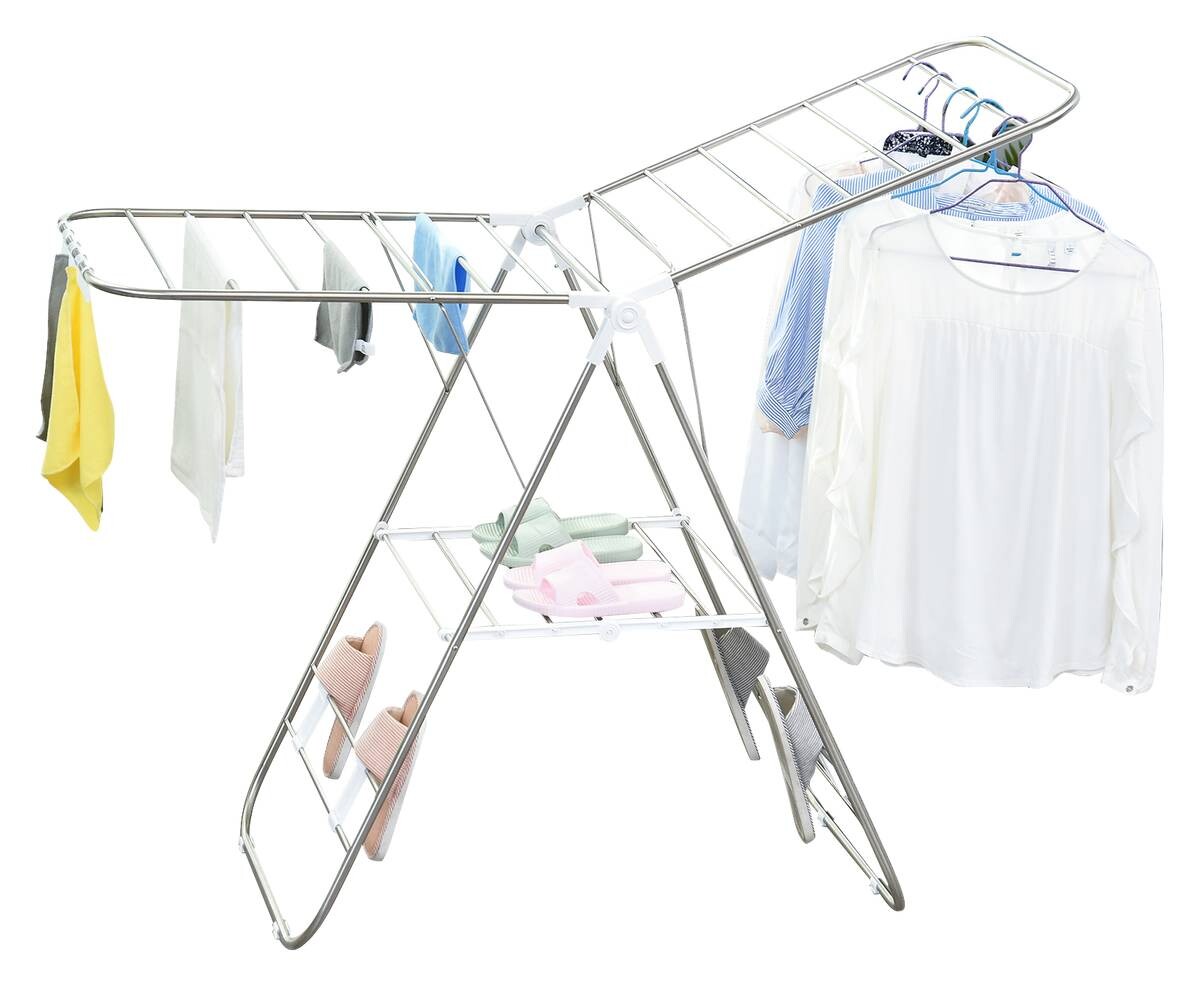HOMCOM Wäscheständer silber Edelstahl