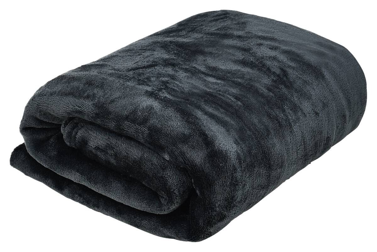 Flanelldecke anthrazit Polyester B/L: ca. 140x200 cm