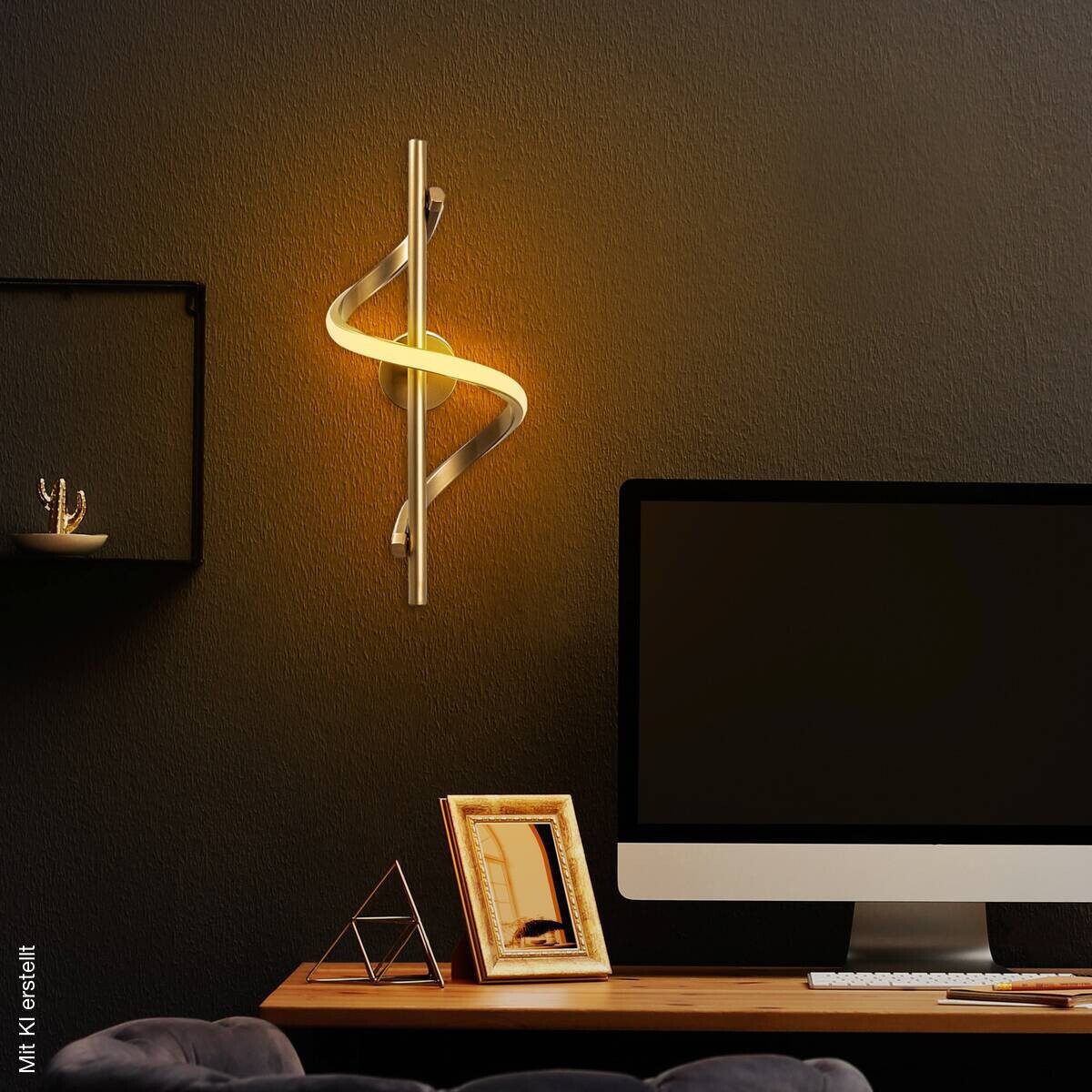 Opviq Wandleuchte gold Metall B/H/T/L: ca. 16x41x25x16 cm