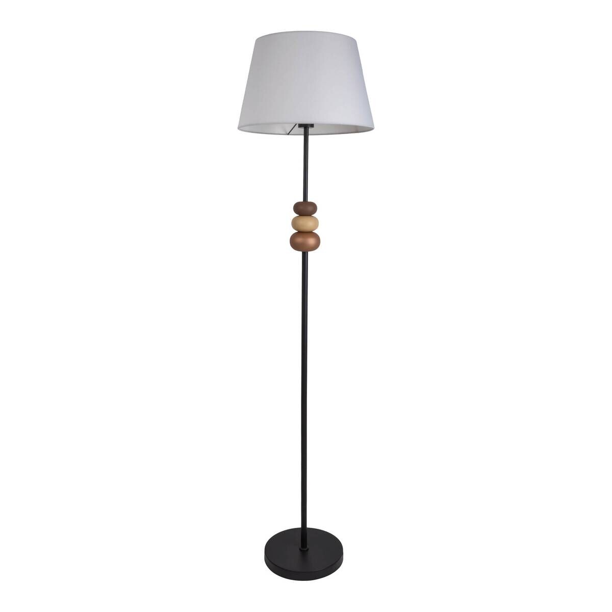Näve Leuchten Stehlampe schwarz Metall Textil B/H/T/D: ca. 38x155x38x38 cm E27 1 Brennstellen