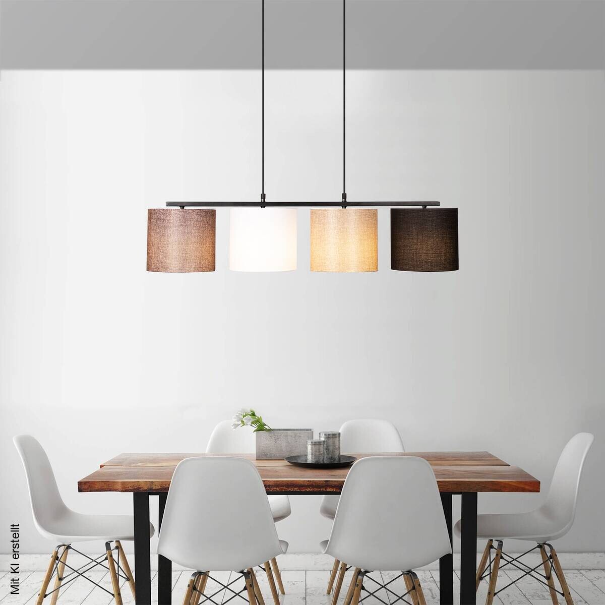 Opviq Pendelleuchte Valiz-4721 weiß schwarz B/H/T/L: ca. 110x120x25x110 cm E27 4 Brennstellen