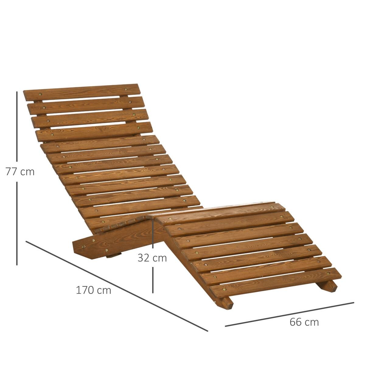 Outsunny Gartenliege mit Holzrahmen