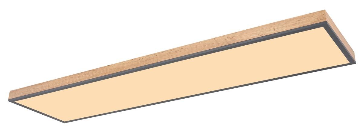 LED-Deckenleuchte Doro Holzoptik Graphit Holz Kunststoff Metall B/H/L: ca. 30x7,5x120 cm