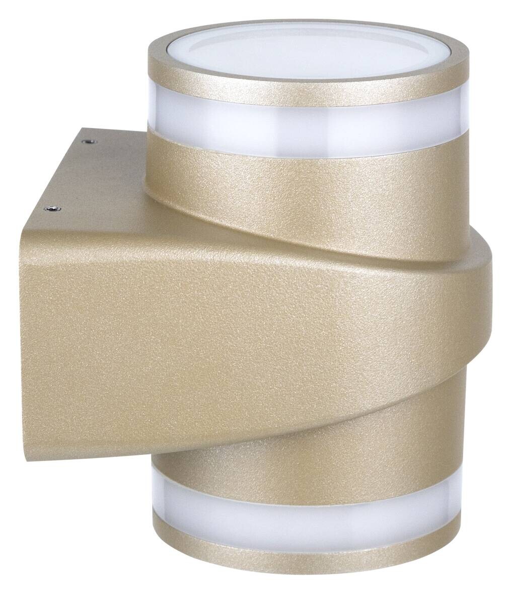 LED-Außenwandleuchte gold weiß B/H/T: ca. 12,5x14,1x14,1 cm