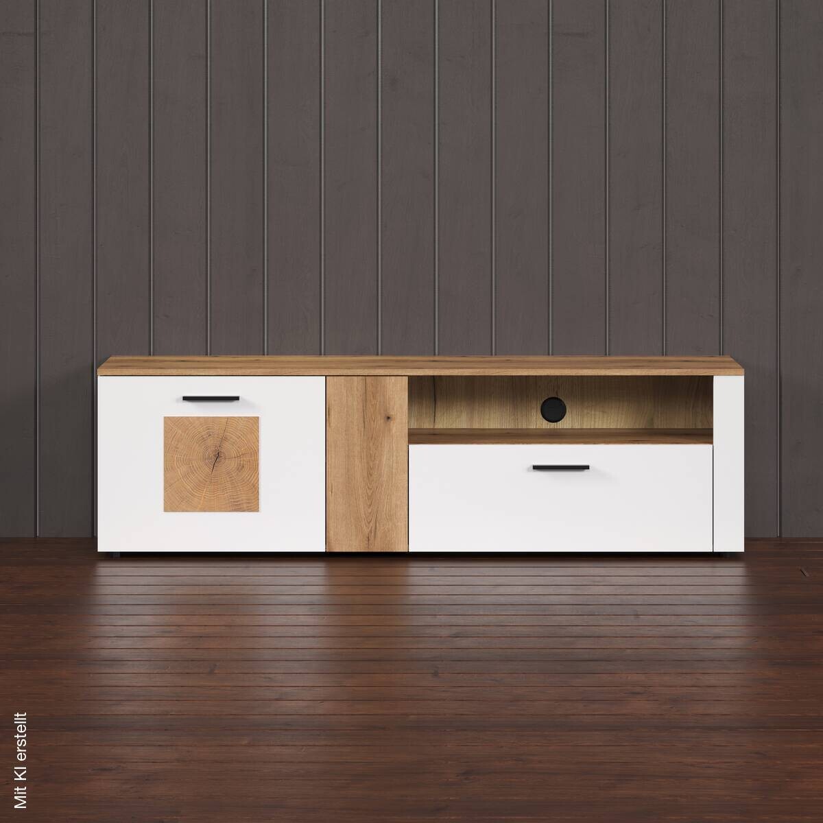 Lowboard Vitoria weiß Eiche Evoke Coast Nachbildung B/H/T: ca. 170x50x42 cm