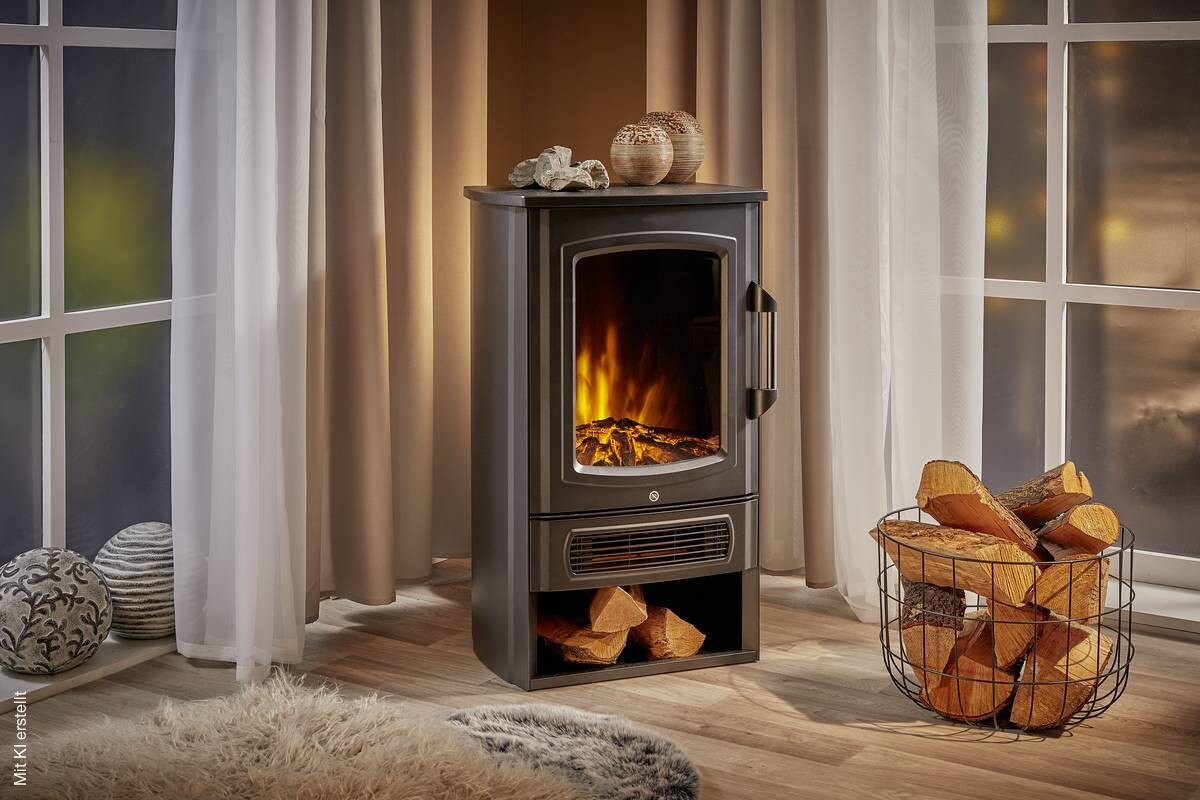 BHP Elektrischer-Kamin BG00595 schwarz Kunststoff Metall B/H/T: ca. 45x74x32 cm