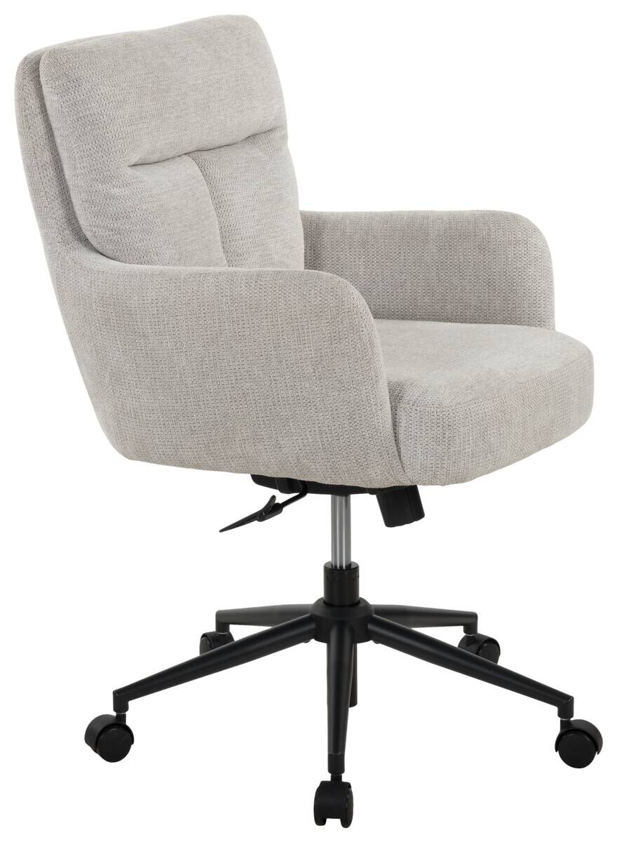 Drehstuhl Lenn hellgrau schwarz Metall Polyester